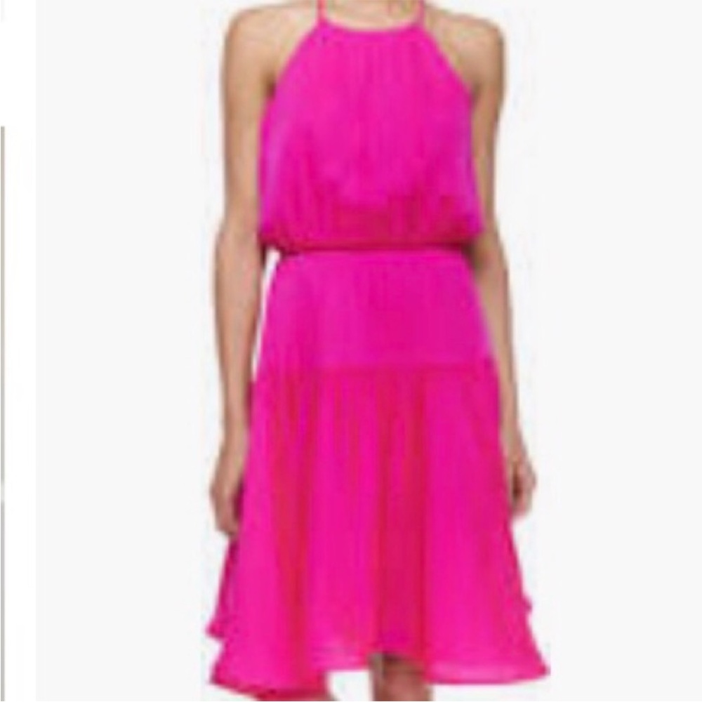 Milly hot pink silk dress